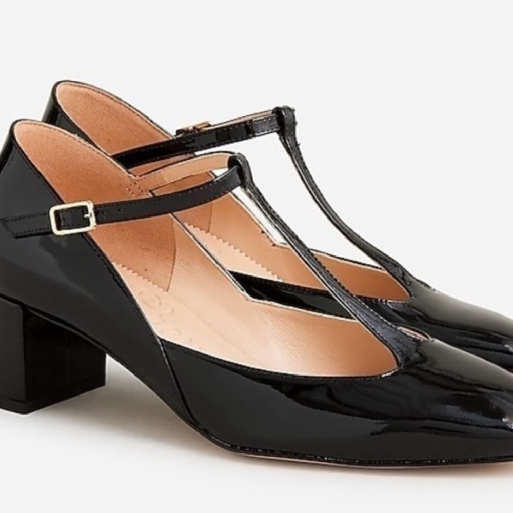 J. Crew Black Patent Leather Heels Size 6.5